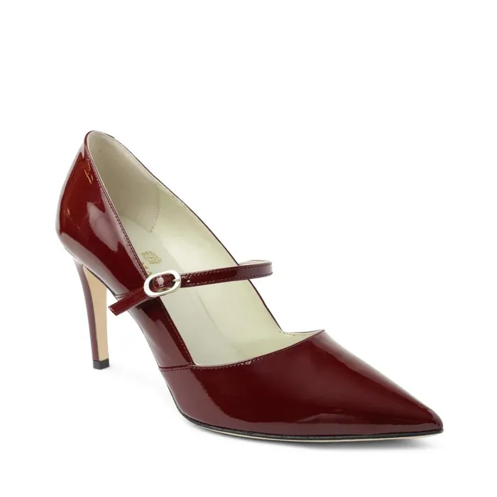 Bruno Magli Gemma MaryJane Leather Pump 8211 Bordeaux Patent Women Pumps