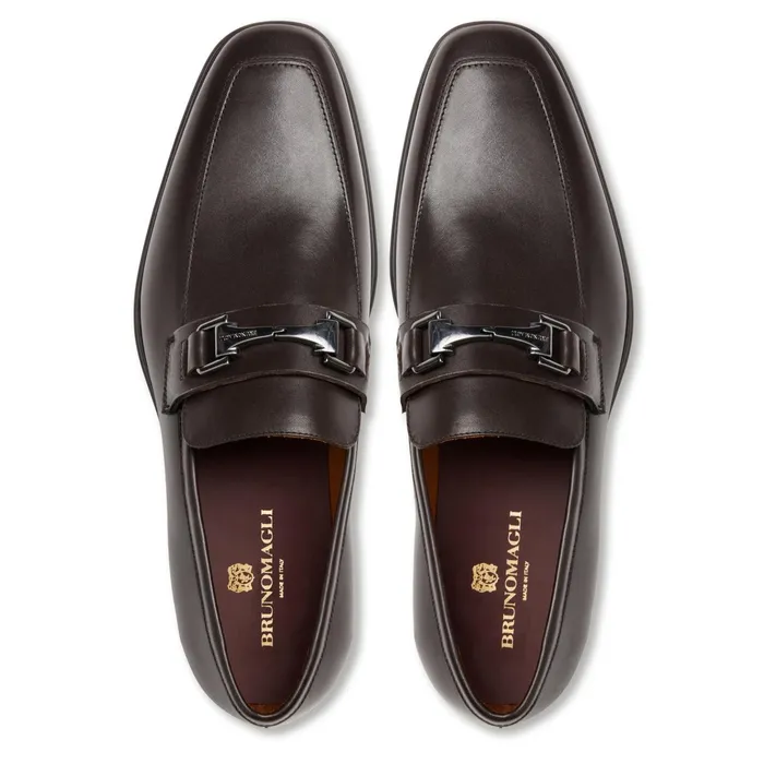 Bruno Magli Raging Bit Leather LoaferBrown Men Loafers and Slipons
