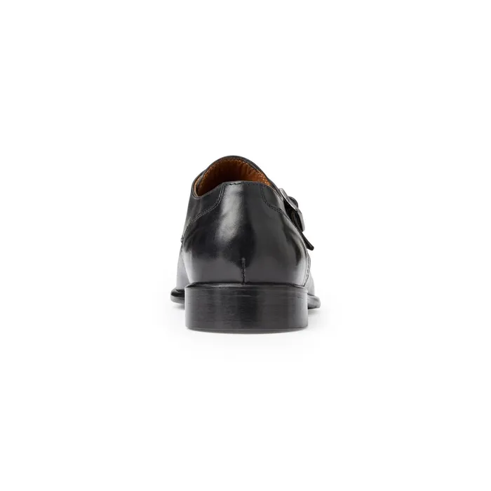 Bruno Magli Solero Classic Leather Single Monk StrapBlack Men Loafers and Slipons