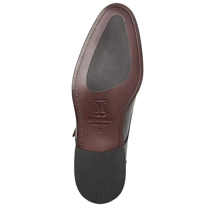 Bruno Magli Solero Classic Leather Single Monk StrapBlack Men Loafers and Slipons