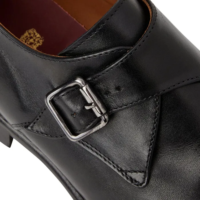 Bruno Magli Solero Classic Leather Single Monk StrapBlack Men Loafers and Slipons