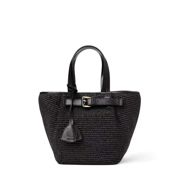 Bruno Magli Tessa Mini Tote Black Raffia Women Handbags