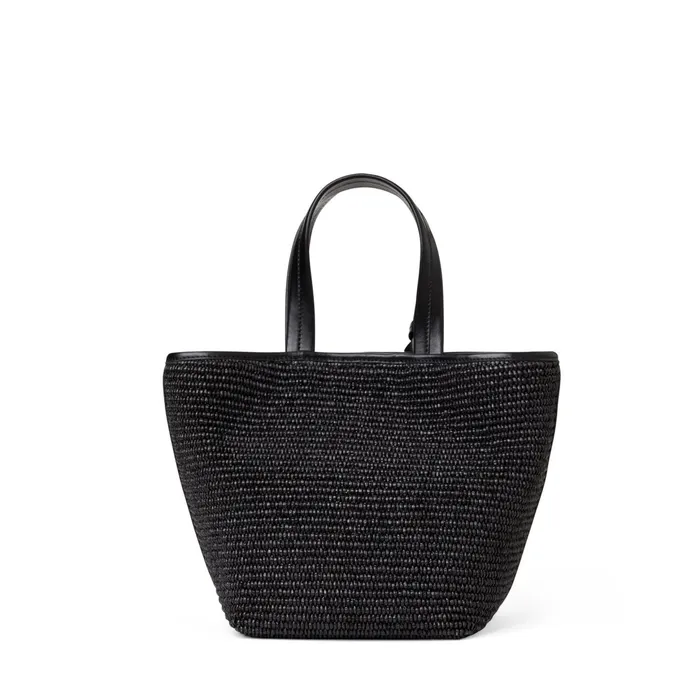 Bruno Magli Tessa Mini Tote Black Raffia Women Handbags