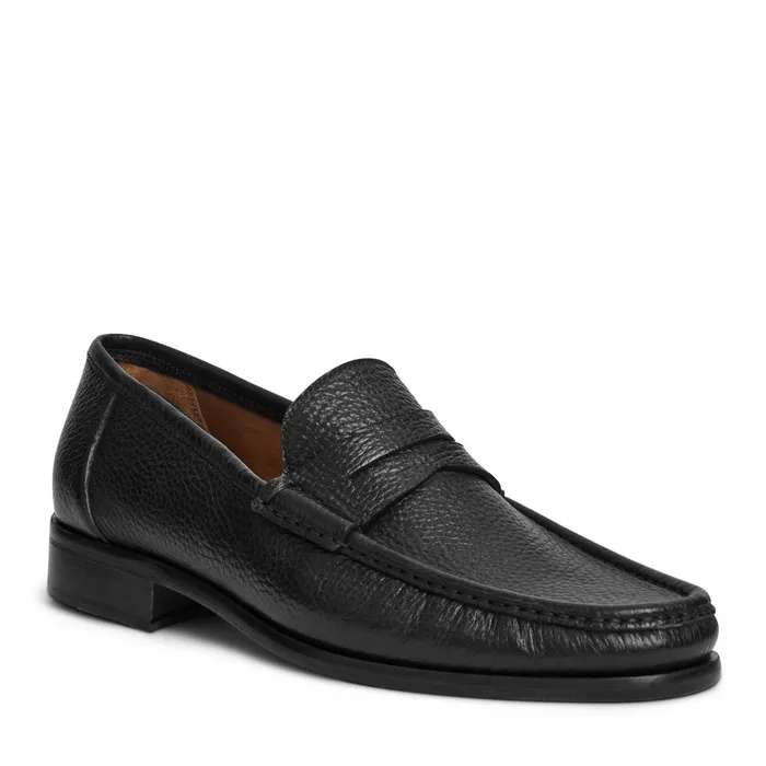 Bruno Magli Tonio Slip On Loafer Black Cervo Leather Men Loafers and Slipons