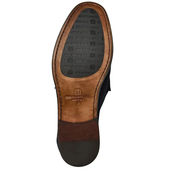 Bruno Magli Tonio Slip On Loafer Navy Suede Men Loafers and Slipons