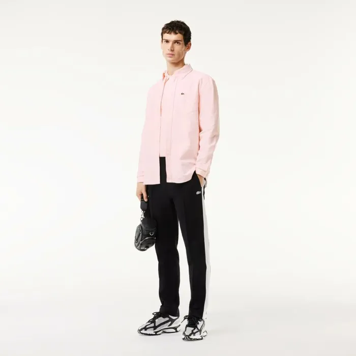 Button Down Shirts Men Lacoste Men039s Regular Fit Cotton Oxford Shirt White Light Pink 7fd