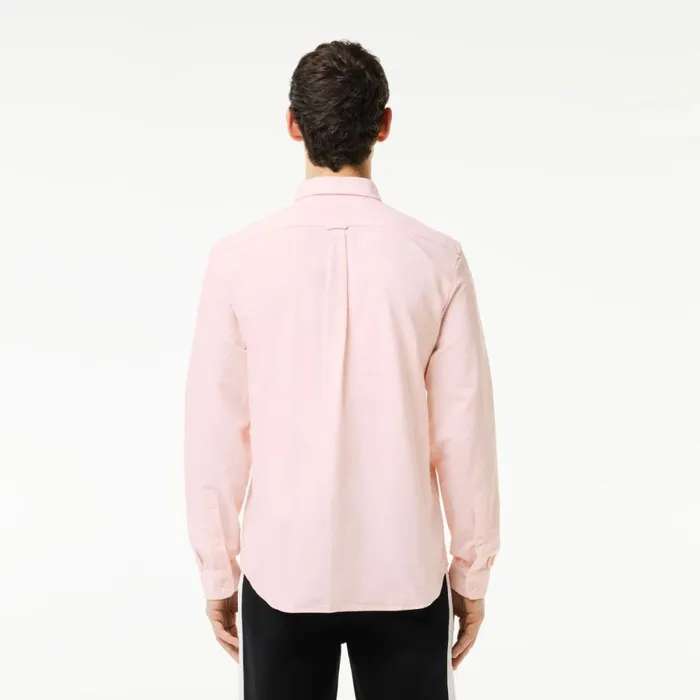 Button Down Shirts Men Lacoste Men039s Regular Fit Cotton Oxford Shirt White Light Pink 7fd