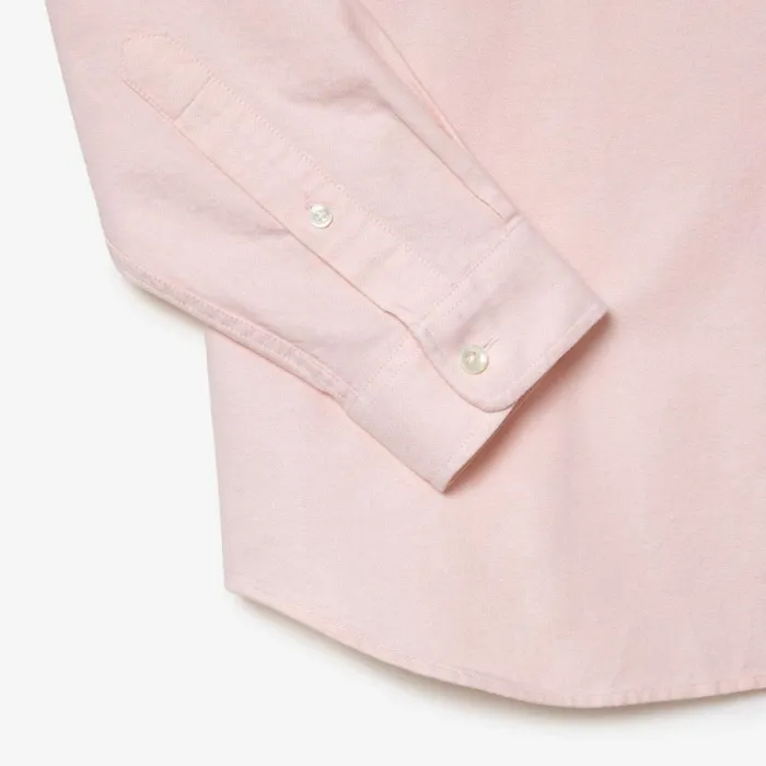Button Down Shirts Men Lacoste Men039s Regular Fit Cotton Oxford Shirt White Light Pink 7fd