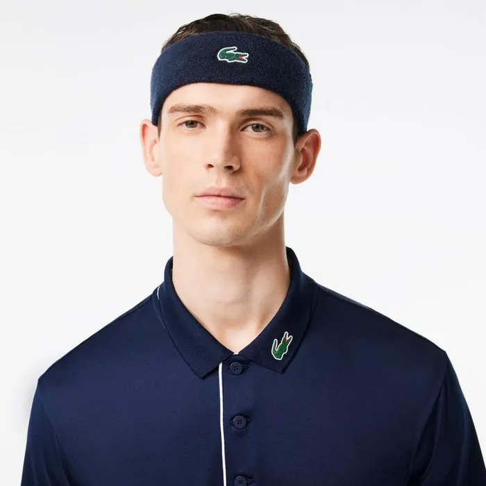 Caps and Hats MenWomen Lacoste Unisex Jersey Tennis Headband Navy Blue 166
