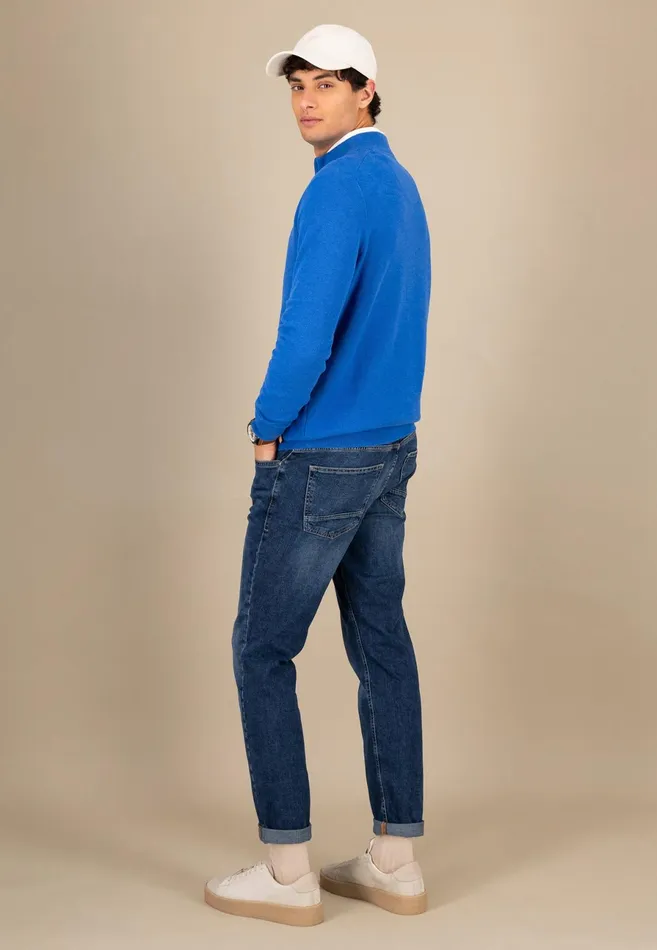 Cardigan Men FYNCHHATTON Part Jacket Made Of Sovereign Cotton Strong Bluepoppy Rednightnavy