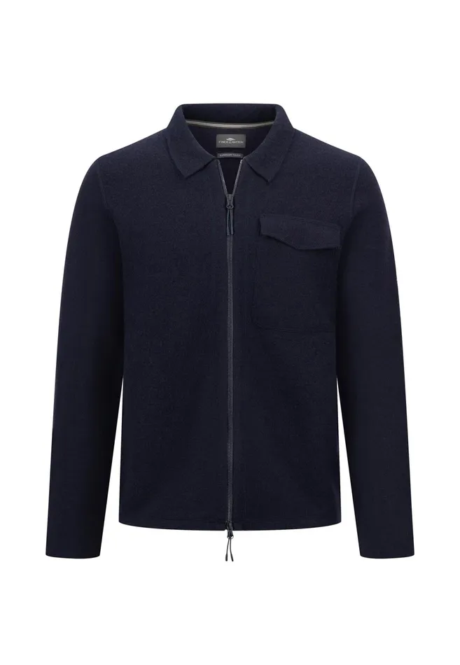 Cardigan Men FYNCHHATTON Parting Jacket Made Of Wool With Breast Pocket Navy