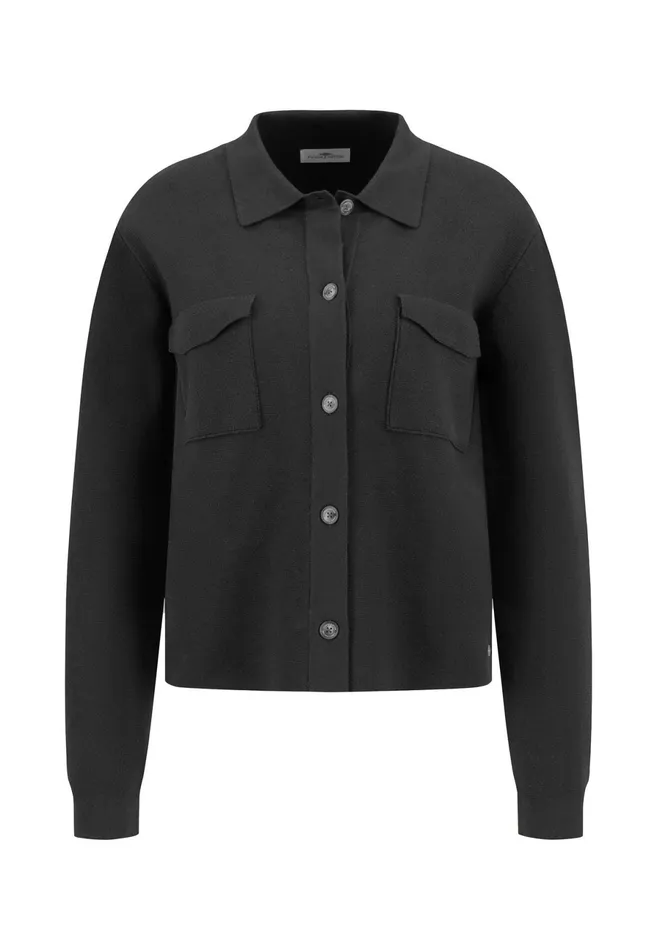 Cardigan Women FYNCHHATTON Part Jacket With Buttons And Caps Collar Black