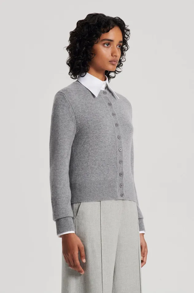 CASHMERE CARDIGAN GREYMELANGE Knitwear Scanlan Theodore Women CASHMERE CARDIGAN GREYMELANGE Knitwear Scanlan Theodore Women