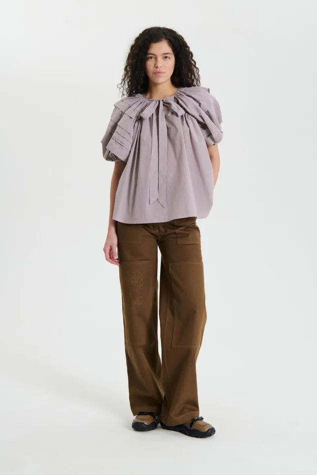 Cecilie Bahnsen Blouses Women PALOMA TOP Brownwhite