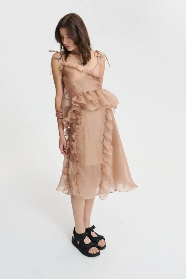 Cecilie Bahnsen Skirts Women ADELINA SKIRT Chestnut
