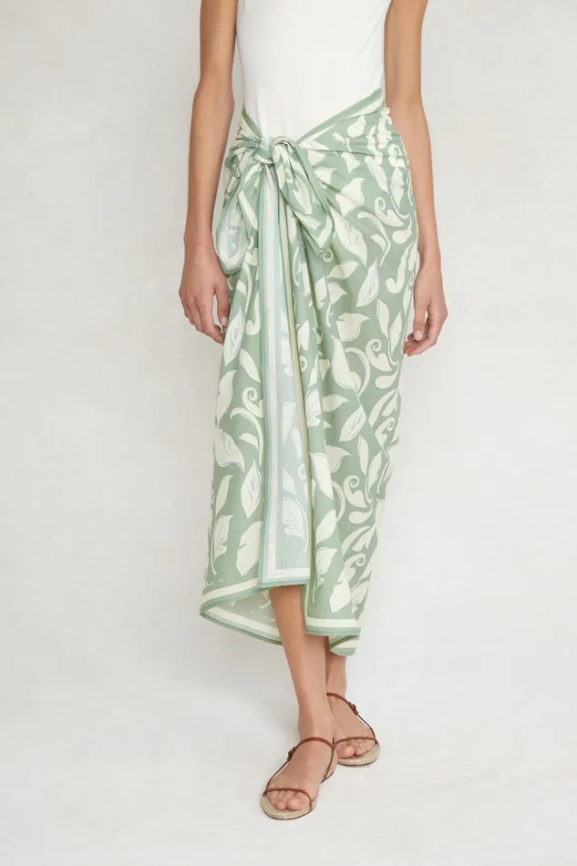 Chan Luu Bottoms Ivy Printed Sarong Sage 8211 Women