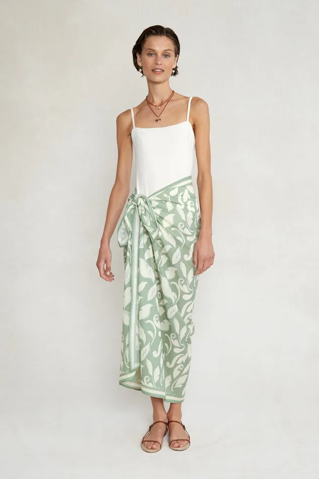 Chan Luu Bottoms Ivy Printed Sarong Sage 8211 Women