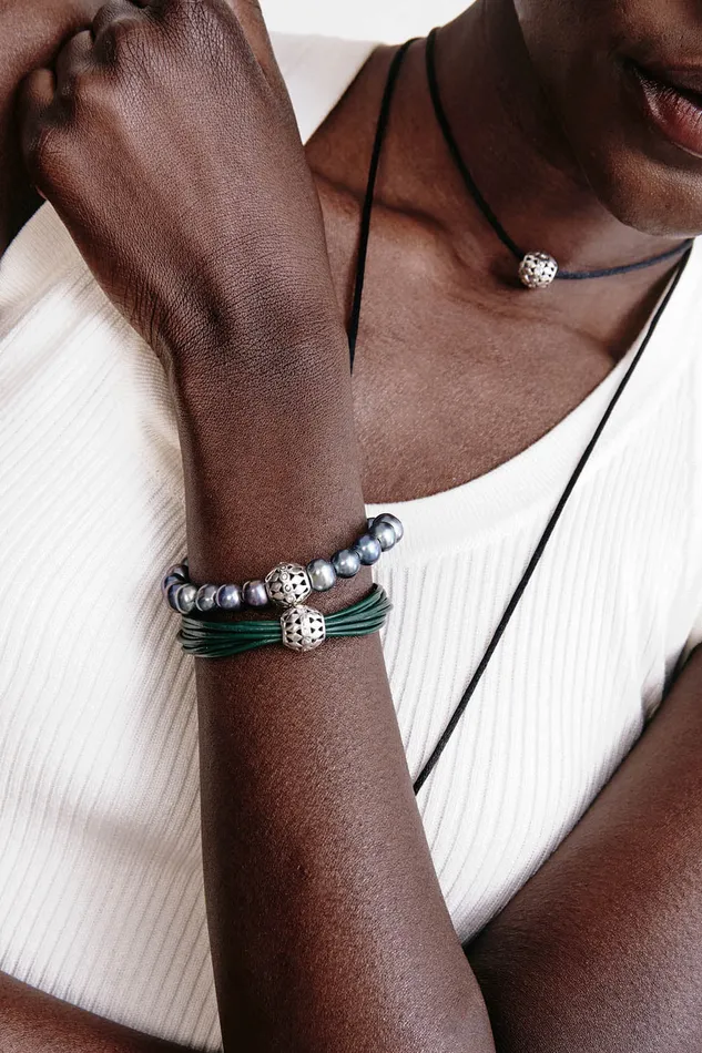 Chan Luu Bracelets Felicity Diamond Single Wrap Bracelet Peacock Pearl 8211 Women