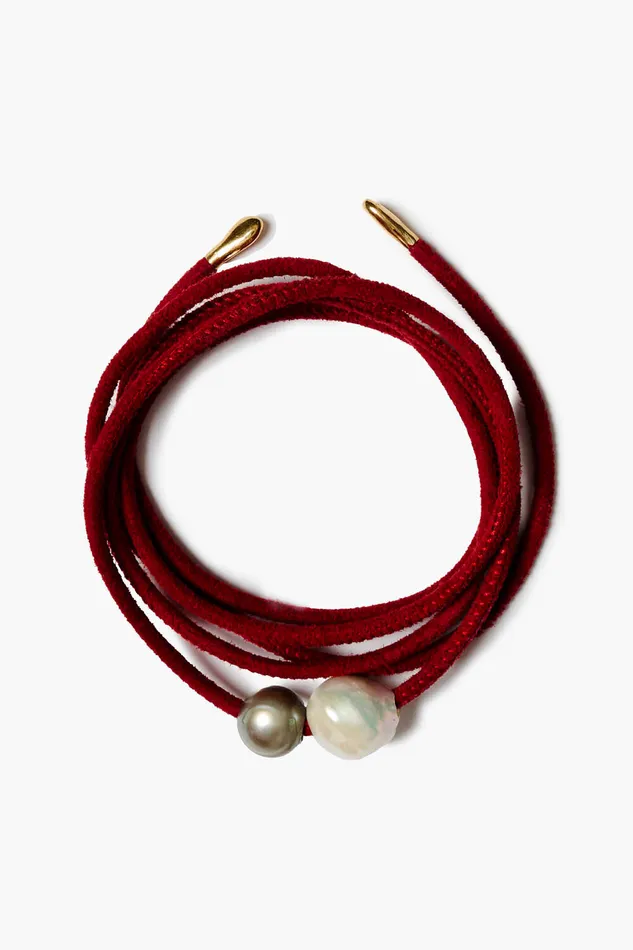 Chan Luu Bracelets Vanya Leather Wrap Bracelet Red 8211 Women