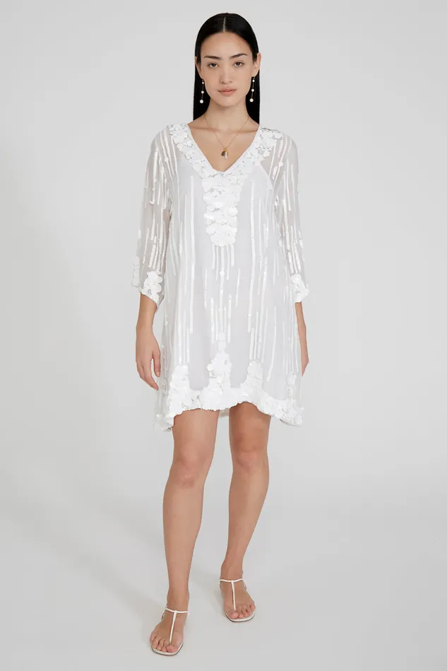 Chan Luu Dresses Halle Sequin Mini Dress White 8211 Women