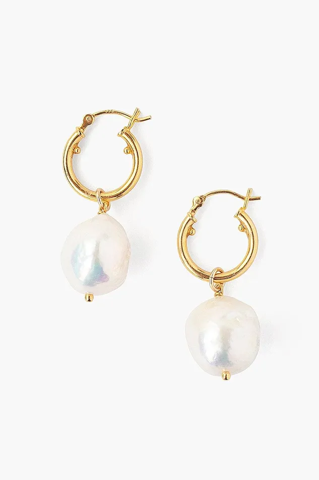 Chan Luu Earrings Baroque Pearl Hoop Earrings White 8211 Women