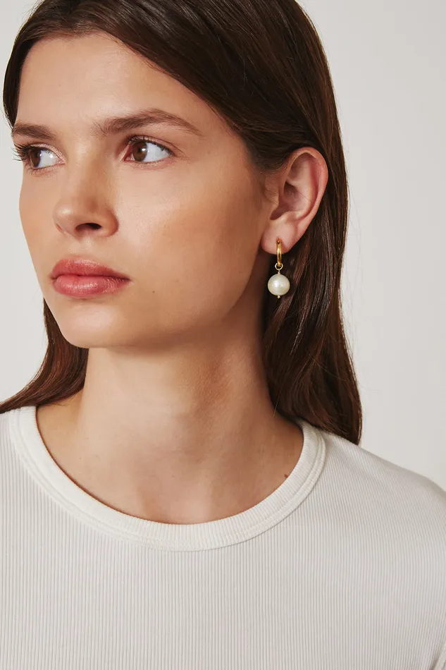 Chan Luu Earrings Baroque Pearl Hoop Earrings White 8211 Women