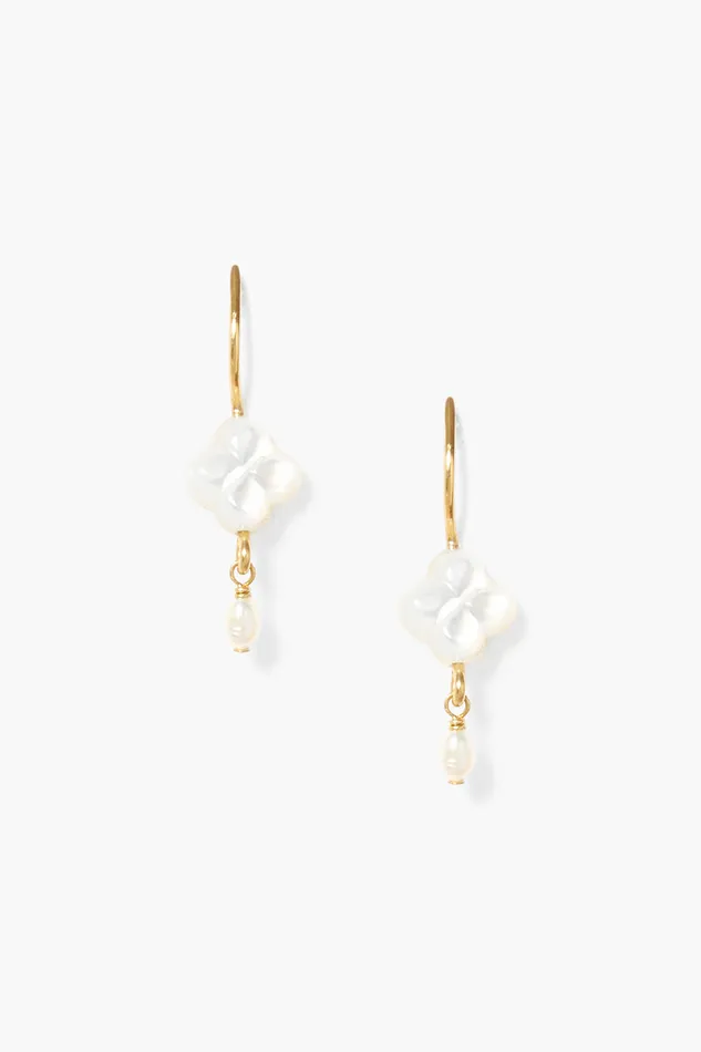 Chan Luu Earrings Clover Drop Earrings White MOP 8211 Women
