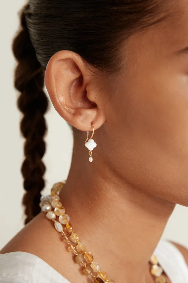 Chan Luu Earrings Clover Drop Earrings White MOP 8211 Women
