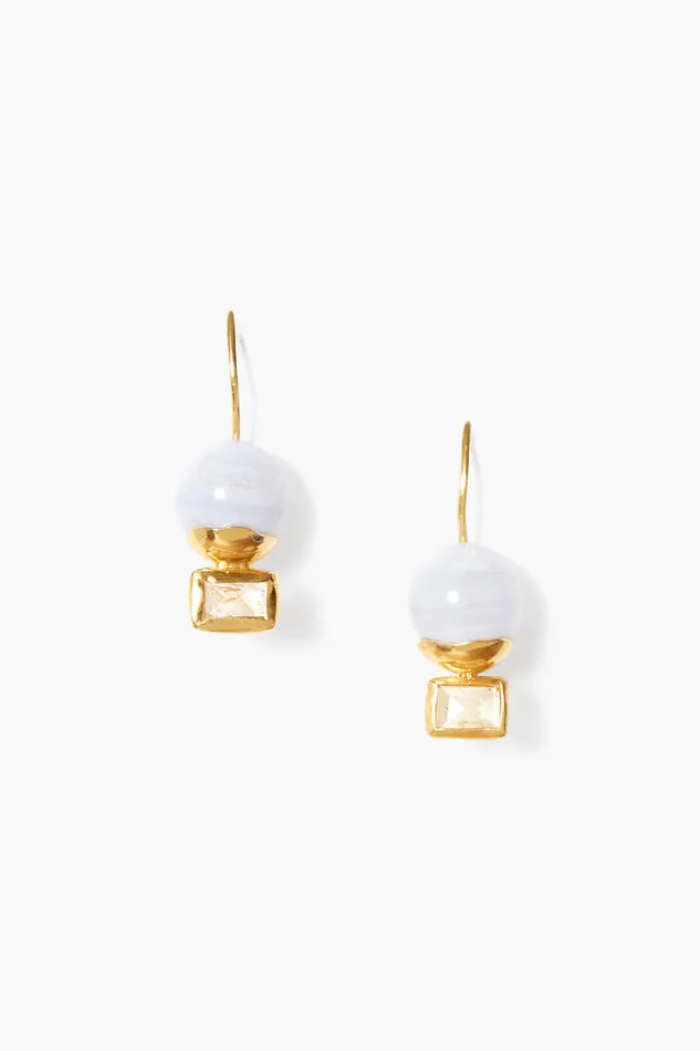 Chan Luu Earrings Elena Drop Earrings Blue Lace Agate Mix 8211 Women