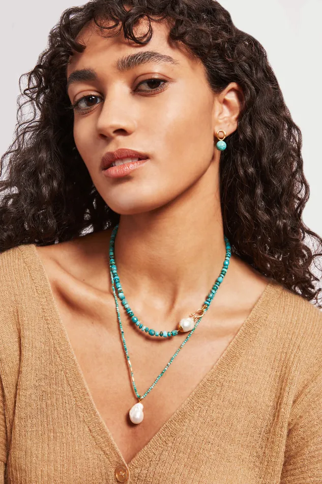 Chan Luu Earrings Globe Stud Earrings Turquoise 8211 Women