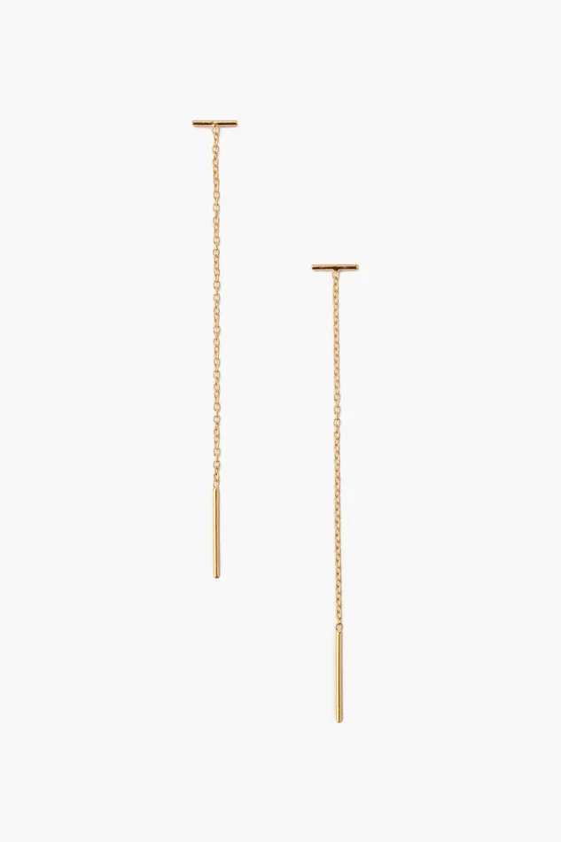 Chan Luu Earrings Gold Bar Chain Thread Earrings 8211 Women