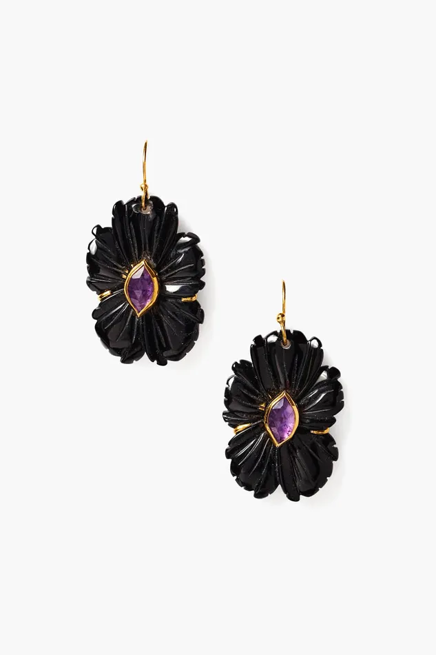 Chan Luu Earrings Magnolia Earrings Black Agate 8211 Women