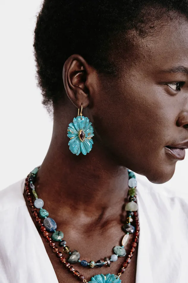 Chan Luu Earrings Magnolia Earrings Turquoise 8211 Women