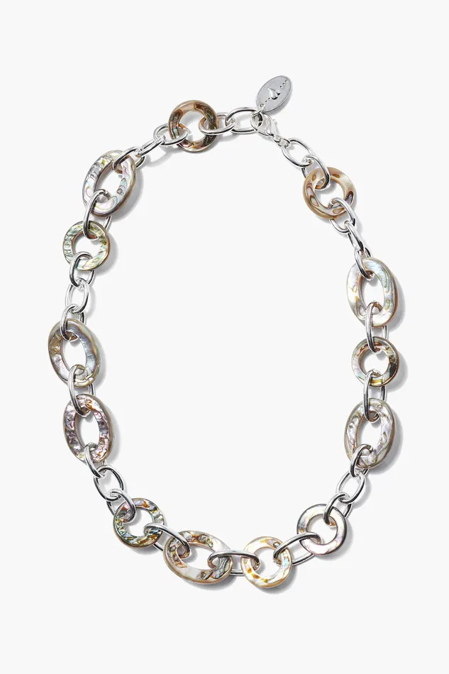 Chan Luu Necklaces Mariner Chain Link Necklace Abalone Silver 8211 Women