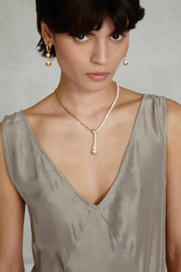 Chan Luu Necklaces Marion Drop Necklace White Pearl 8211 Women