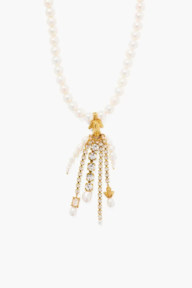Chan Luu Necklaces Pippa Cascade Necklace White Pearl 8211 Women
