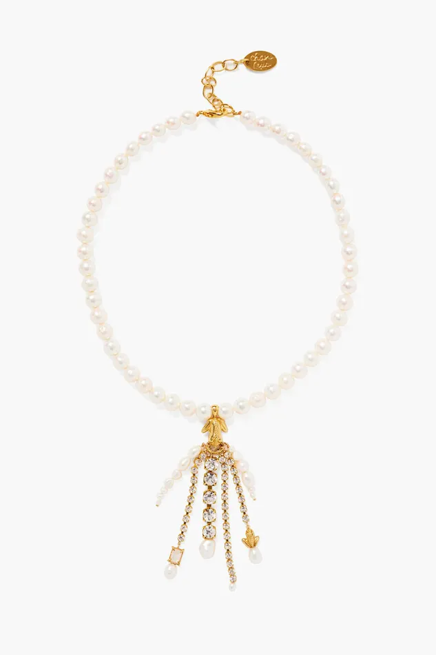 Chan Luu Necklaces Pippa Cascade Necklace White Pearl 8211 Women