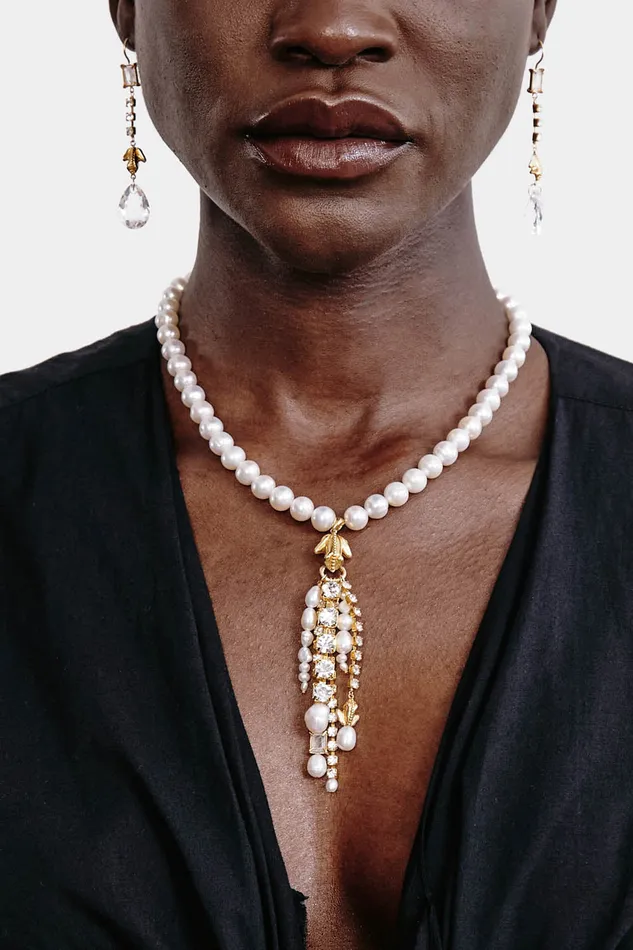 Chan Luu Necklaces Pippa Cascade Necklace White Pearl 8211 Women
