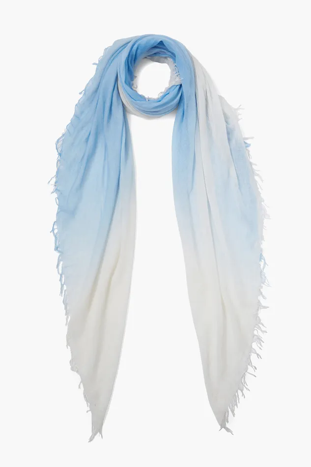 Chan Luu Scarves Cashmere And Silk Scarf Baby Blue Dip Dyed 8211 Women