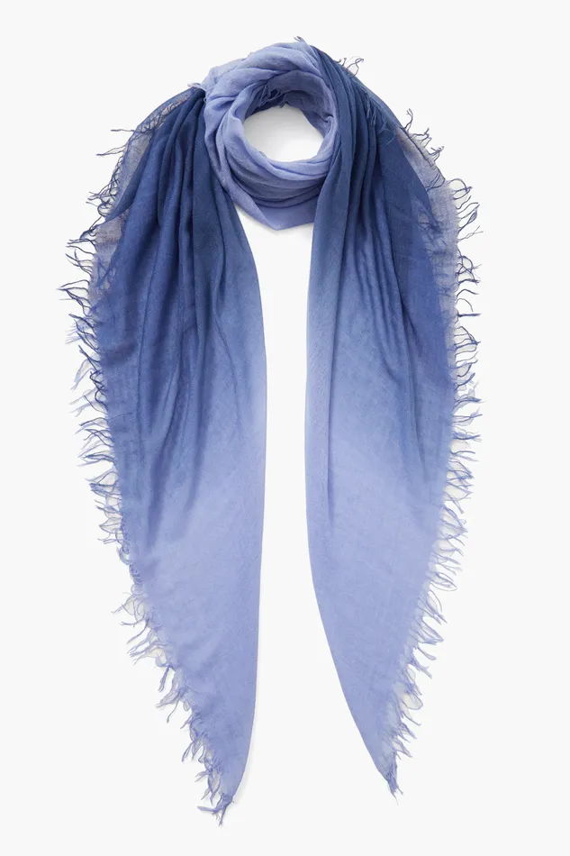 Chan Luu Scarves Cashmere And Silk Scarf Estate Blue Dip Dyed 8211 Women