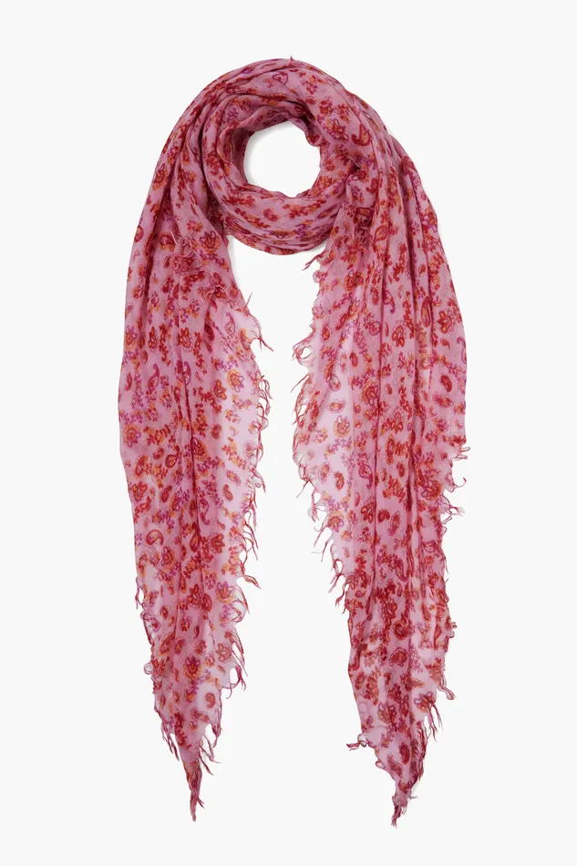 Chan Luu Scarves Cashmere And Silk Scarf Fuchsia Pink Paisley 8211 Women