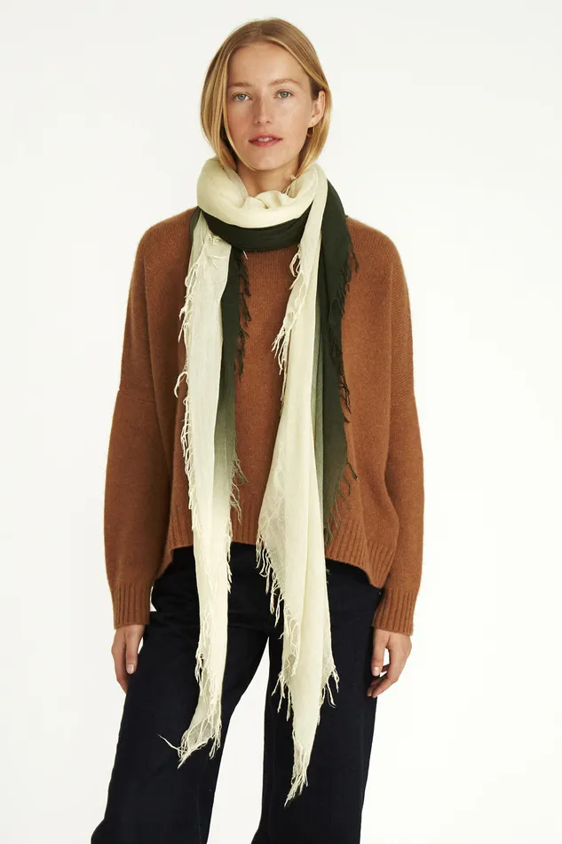 Chan Luu Scarves Cashmere And Silk Scarf Kombu Green Dip Dyed 8211 Women