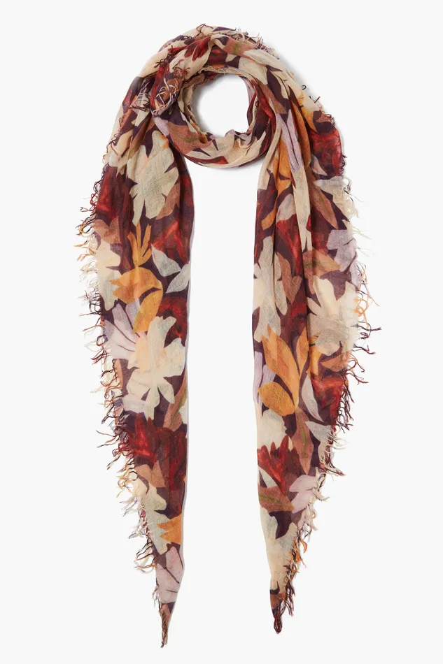 Chan Luu Scarves Cashmere And Silk Scarf Magnolia Floral Print 8211 Women