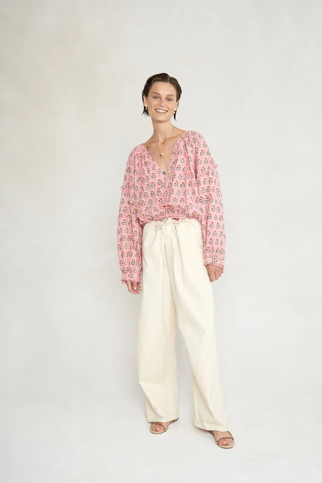Chan Luu Tops Greta Blouse Parfait Pink 8211 Women