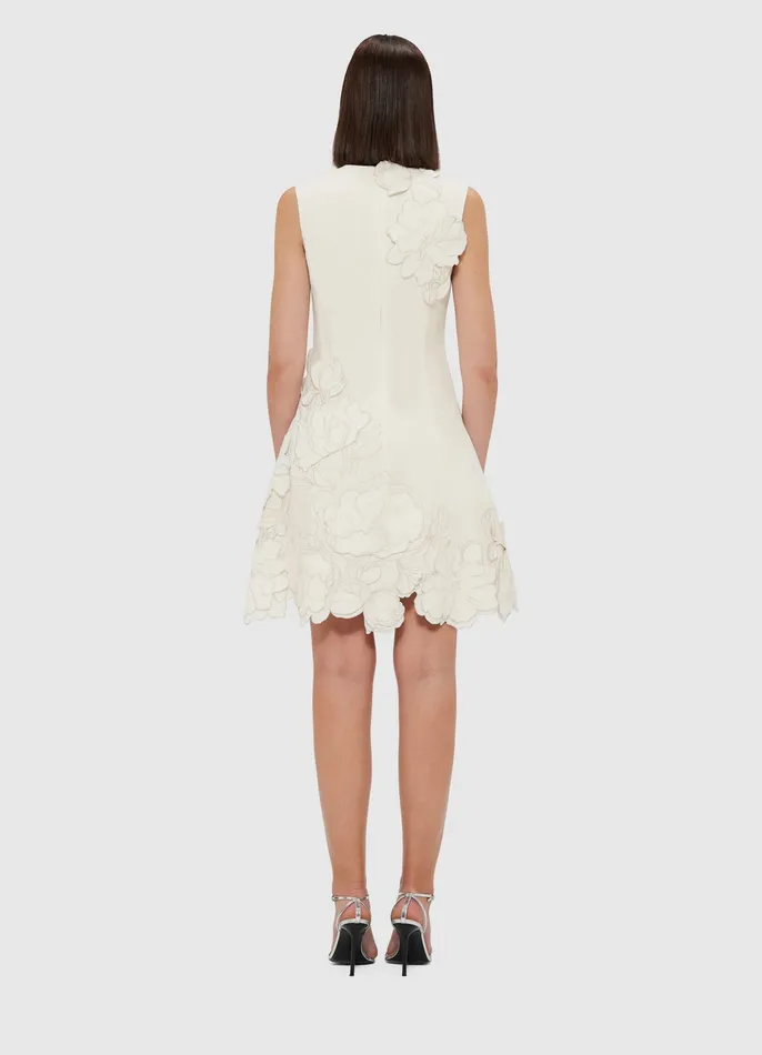 Chloe Appliqu Sleeveless Mini Dress 8211 Vanilla Dresses and Jumpsuits LEO LIN Women