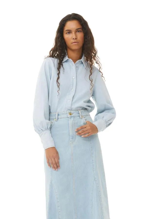 Clothing GANNI CoOrds Future Denim Shirt Light Blue Vintage