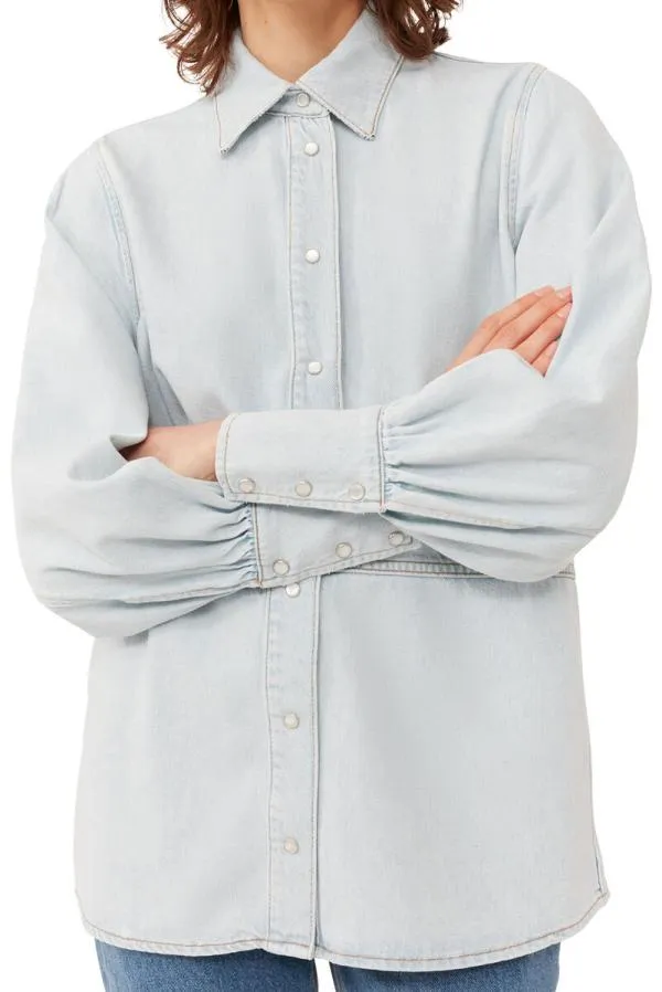 Clothing GANNI CoOrds Future Denim Shirt Light Blue Vintage Clothing GANNI CoOrds Future Denim Shirt Light Blue Vintage