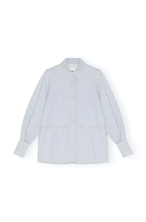 Clothing GANNI CoOrds Future Denim Shirt Light Blue Vintage Clothing GANNI CoOrds Future Denim Shirt Light Blue Vintage