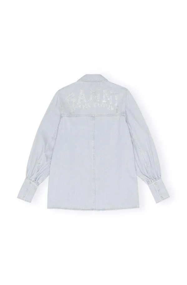 Clothing GANNI CoOrds Future Denim Shirt Light Blue Vintage Clothing GANNI CoOrds Future Denim Shirt Light Blue Vintage