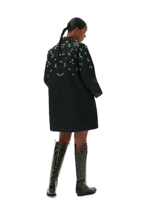 Clothing GANNI CoOrds Nylon Coat Black Clothing GANNI CoOrds Nylon Coat Black